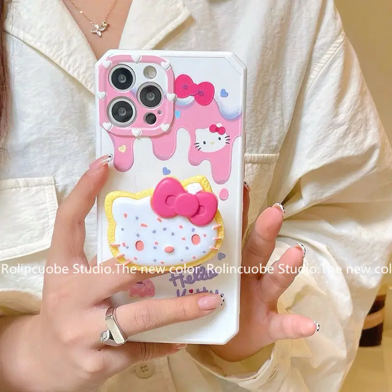 

Sanrio Hello Kittys Phone Case for Iphone 13 12 11Pro Xs Cute Anime Protective Cushion Trendy Female Protective Case Christmas