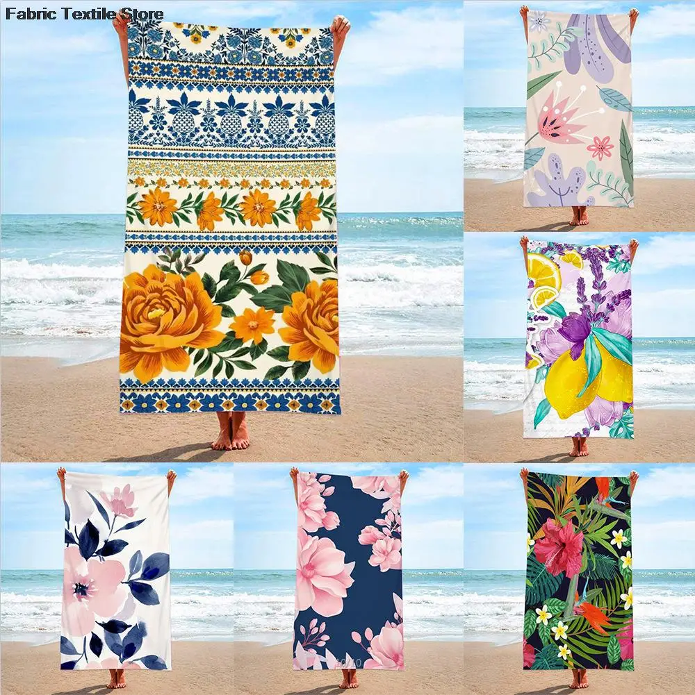

Fashionable flowers, microfiber, terry cloth, beach towel, bath towel, beach sitting blanket shawl wipe sweat towel lay towel