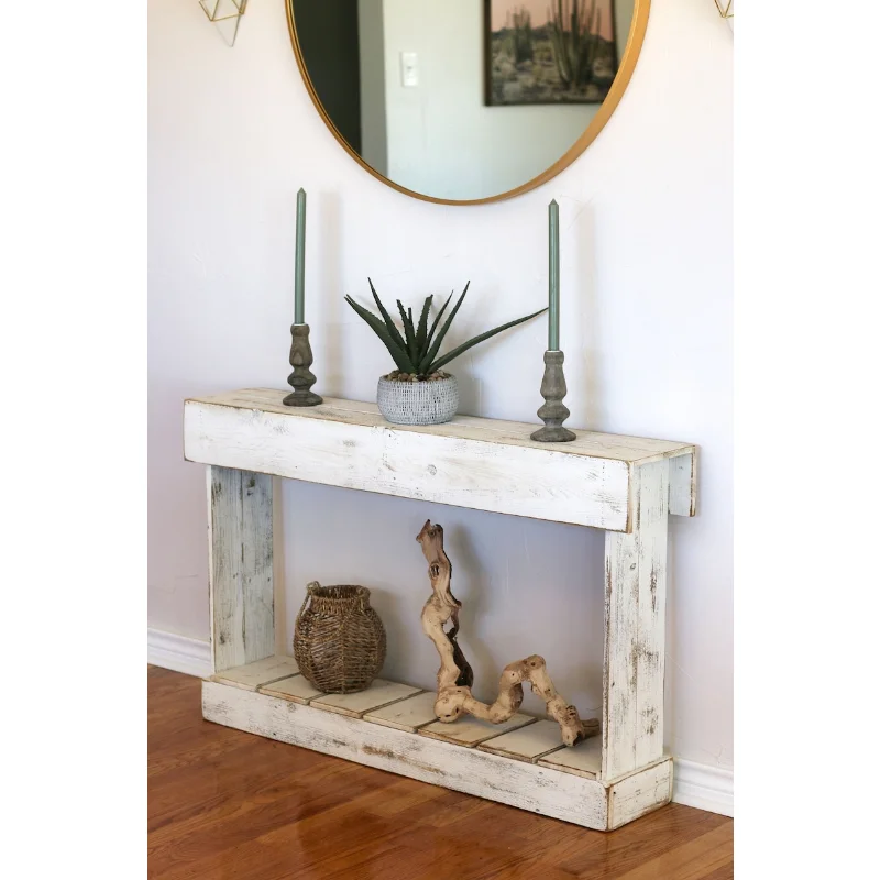 

46" Slatted Skinny Table for entryway, dining, living, kitchen console table for hallway