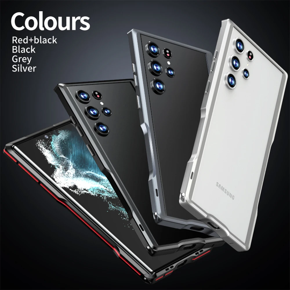 Ceny Oryginalna Metalowa Rama LUPHIE Do Samsung Galaxy S22 Ultra Zderzak S21 Plus Obudowa Aluminiowa Osłona Ochronna Skóra S22 +