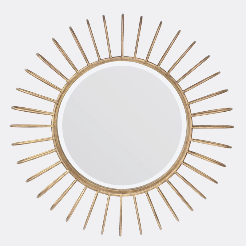 

Новинка 2023, круглое декоративное Золотое металлическое подвесное зеркало Sunburst 24 дюйма для стен, декоративное зеркало для макияжа для спальни, настольные украшения