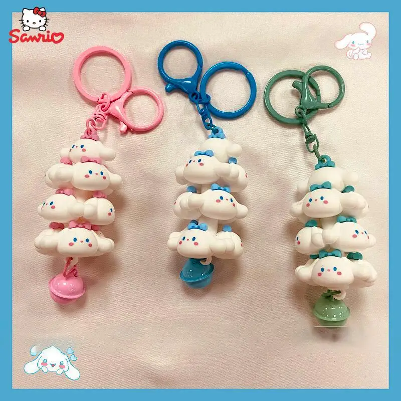 

Kawaii Cinnamoroll Штабелируемый брелок Аниме мультяшный брелок Sanrio Cinnamoroll модели игрушек подарок