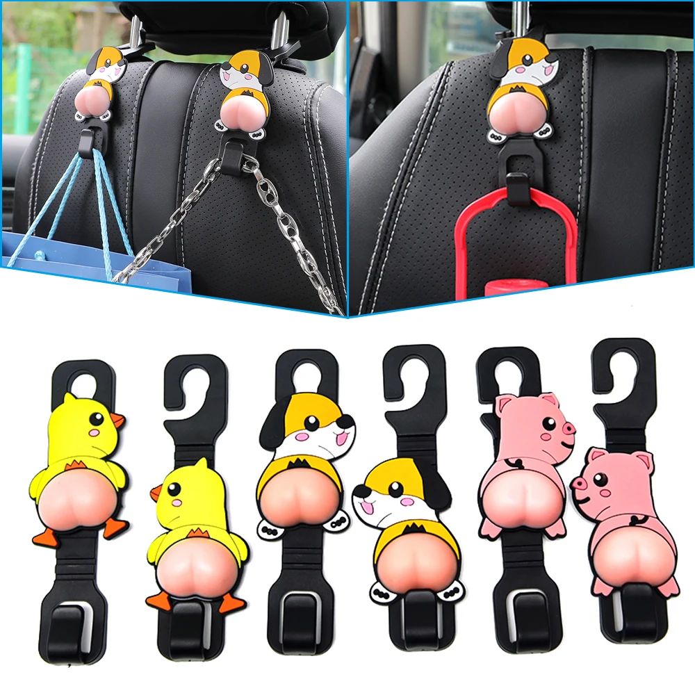 

Мультяшный 3D креативный Симпатичный мягкий крючок с ягодицами принадлежности для интерьера автомобиля черный Универсальный подвесной мощ...
