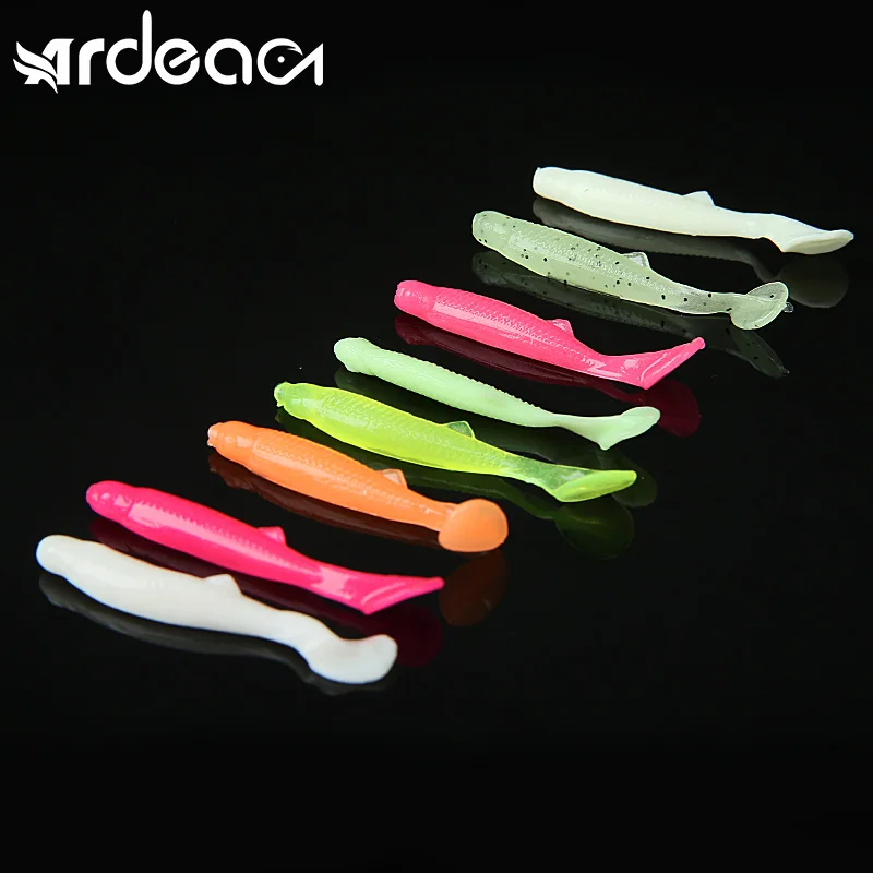 

ARDEA TPR Small Soft Bait Bionic Shad T tail Worm Fishing Lure 42mm/0.4g 60pcs/box Artificial Wobbler Jig Swimbaits Tackle