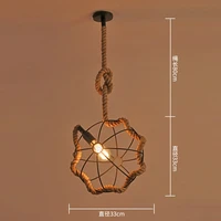 retro industrial chandelier iron rope round creative bar table lamp dining coffee table drop lamp