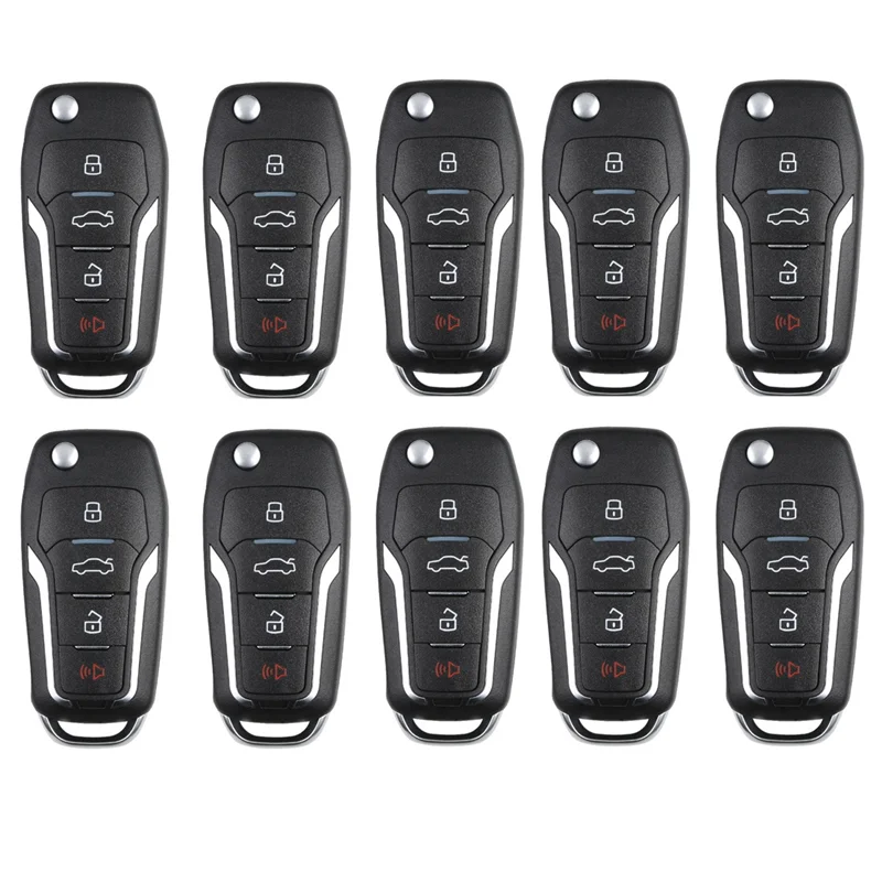 10 шт./лот XEFO01EN автомобильный дистанционный ключ для Ford Flip 4 кнопки встроенный