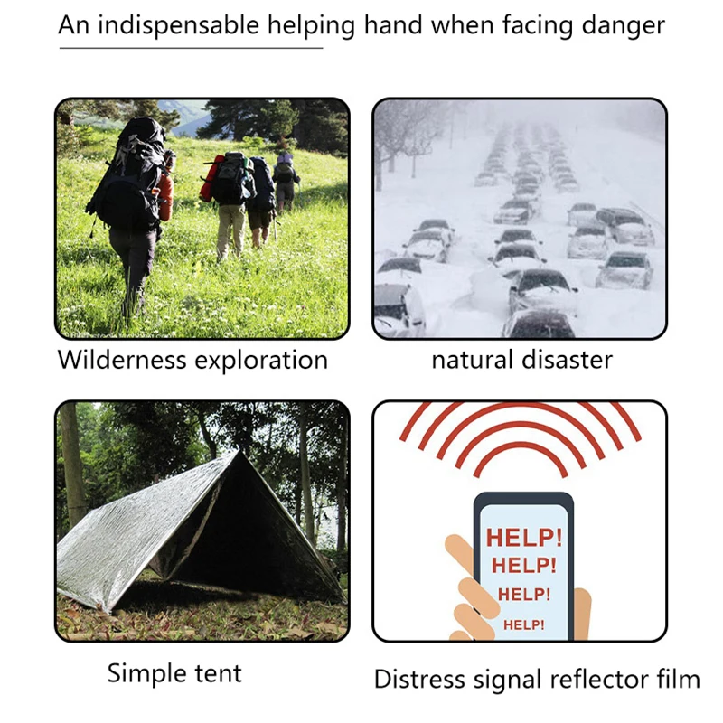 1 шт. аварийный спальный мешок для кемпинга на открытом воздухе полиэтиленовая