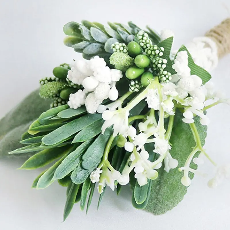 

Pastoral Style Wedding Handmade Fake Succulent Eucalyptus Plants Realistic Green