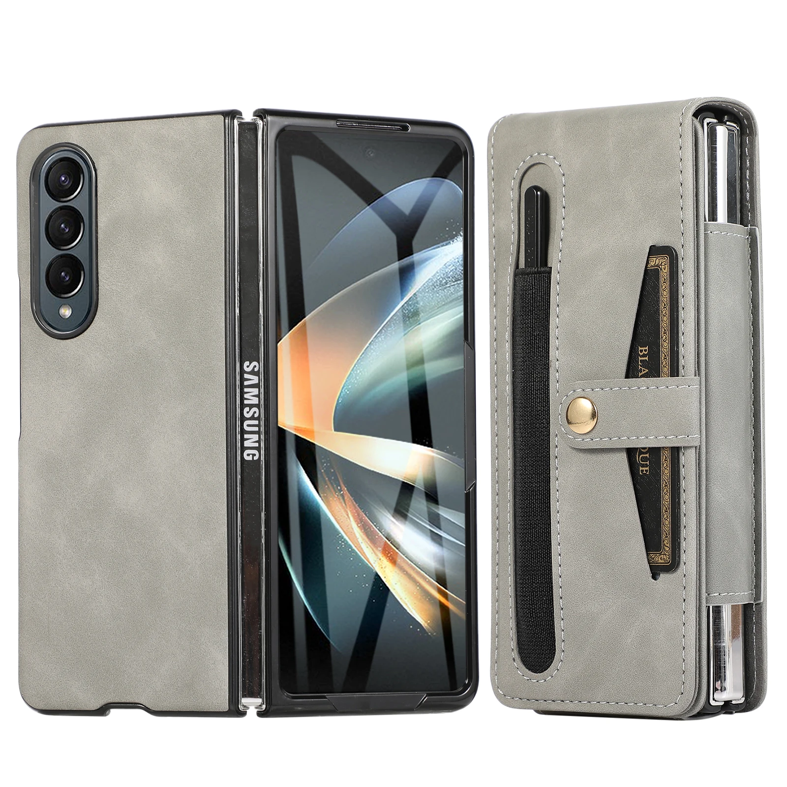 

Comfortable Leather Wallet Bag Case for Samsung Galaxy Z Fold 5 3 Fold5 Fold4 Fold2 Fold3 Fold 4 2 S Pen Card Slot Cover