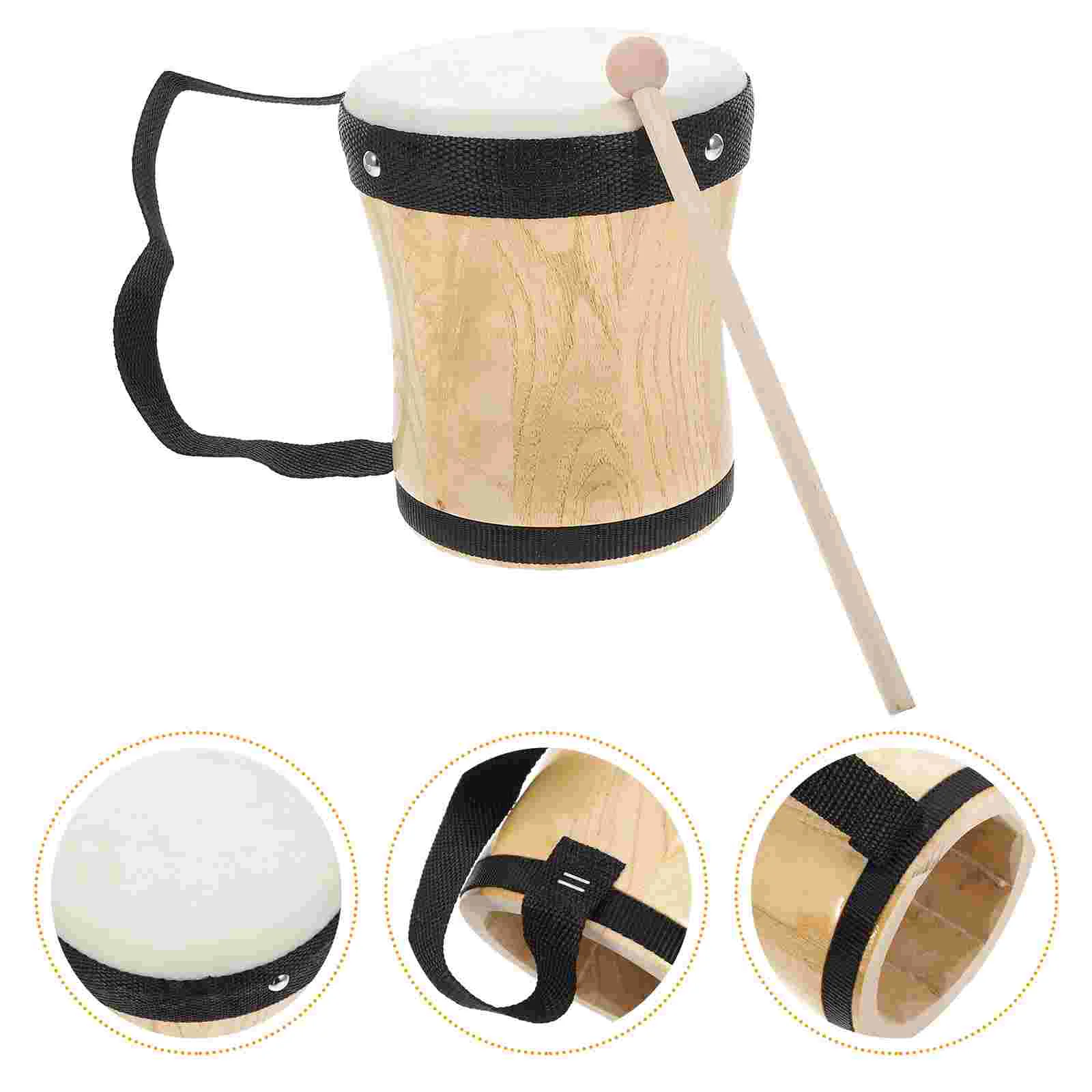 

Drum Musical Drums Kids Percussion Instrumentwoodentoddler Instruments Bass Children Beginner Club Rhythmmusic Bongos Wood