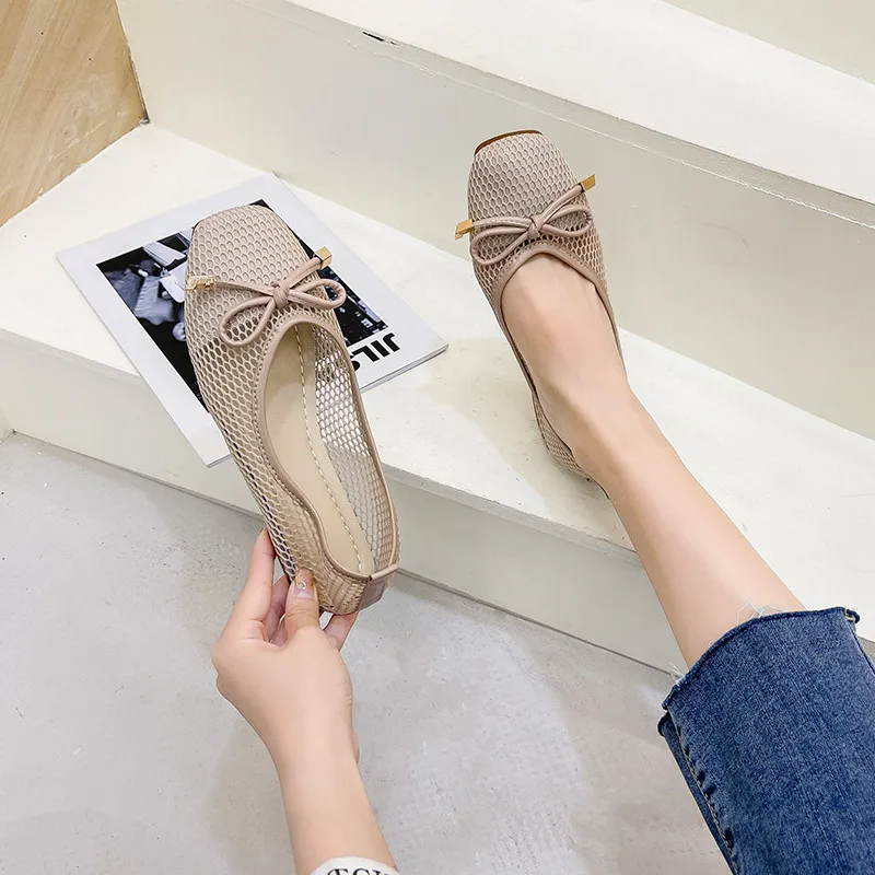 

Женские туфли на плоской подошве COOTELILI, черные туфли из дышащей сетчатой ткани с круглым носком, повседневные туфли без каблука, Размеры 35-40, для лета, 2022