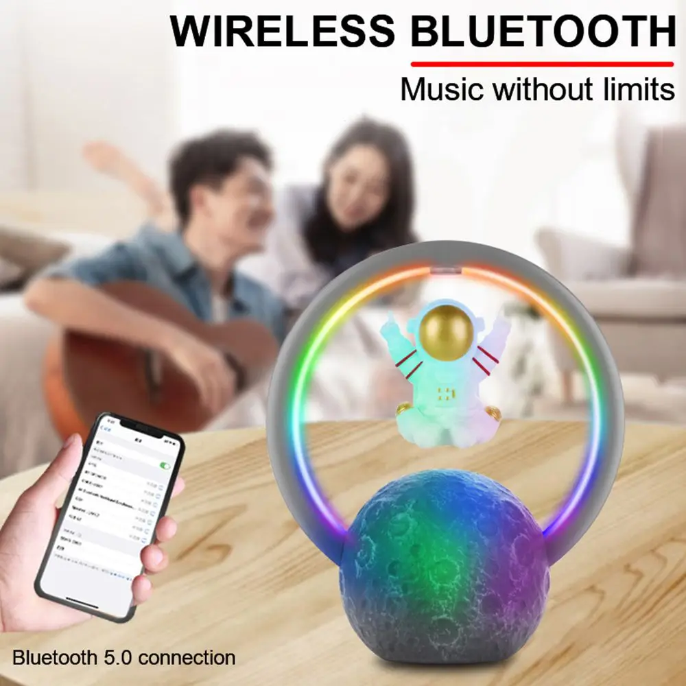 

Gift Home Decor Ornament RGB Computer Audio Subwoofer Maglev Astronaut LED Night Light Spaceman Bluetooth Speaker