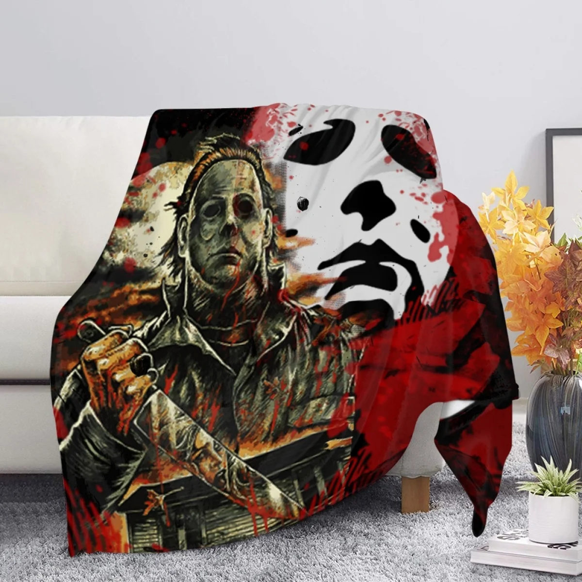 

Michael Myers Blankets Ultra Soft Comfortable Sports Plush Blanket Horror Movie Killer Living Room Sofa Light Warm Home Qulit