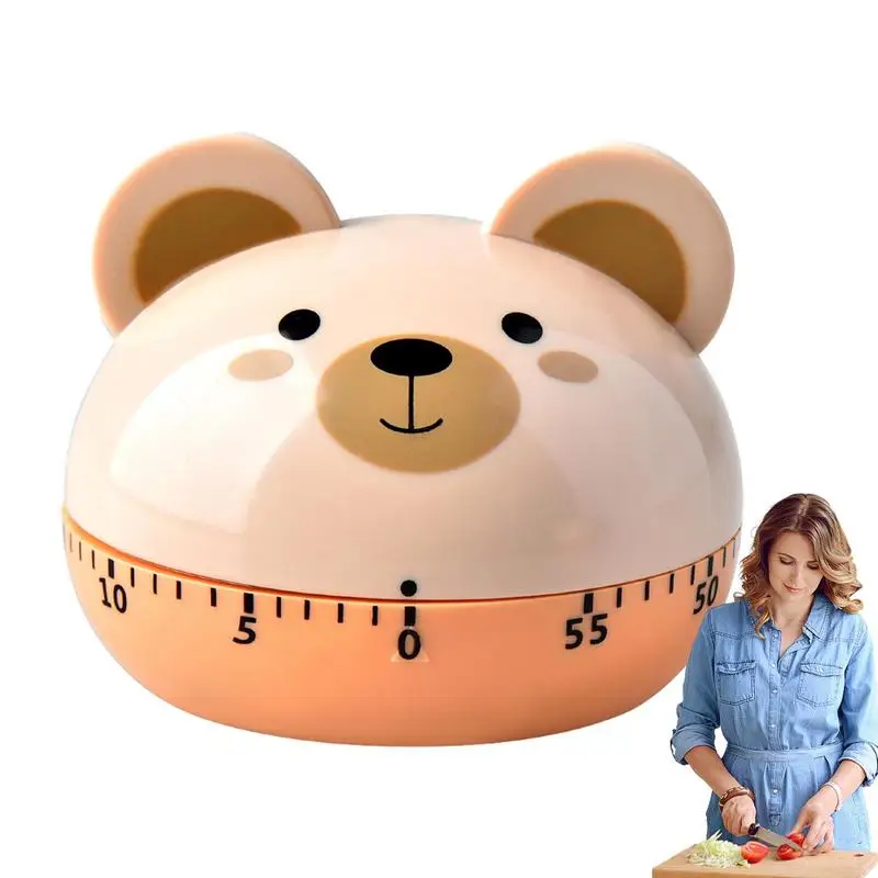 

Таймер в форме мультяшного животного, 60 минут, простое управление, кухонный таймер для приготовления пищи, управление временем выпечки, кухонные инструменты, украшение для дома