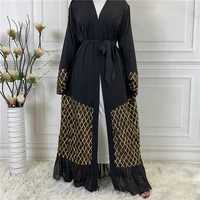 ramadan open abaya kimono sequin chiffon eid abayas for women dubai cardigan muslim fashion hijab dress islamic clothing kaftan