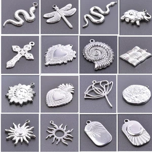 High Quality Moon Sun Snake Charm Stainless Steel Charms For Jewelry Making Supplies Animal Dragonfly Hearts Pendant Accessories