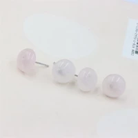 zfsilver 100 925 sterling silver fashion natural rose quartz stud earrings for women jewelry gemstone cute lovely brincos party