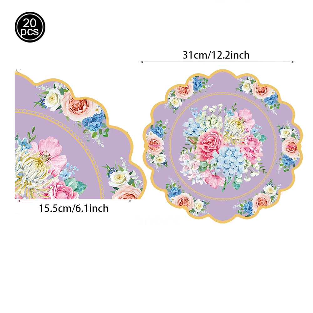 

Одноразовые бумажные салфетки с цветочным принтом 20 шт