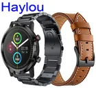 Кожаный браслет для часов Haylou Solar RS3 LS04 LS05S LS02 GST RS4 RT2, ремешок для часов из нержавеющей стали