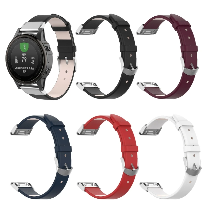 

Кожаный ремешок для Garmin Fenix 7 20 мм/22 мм/24 мм, водонепроницаемый браслет, Прочный Модный ремешок для смарт-часов, браслет для часов