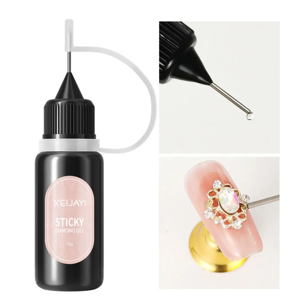 Клей для ногтей XEIJAYI 10 г блестящий однотонный прозрачный гель наклеивания