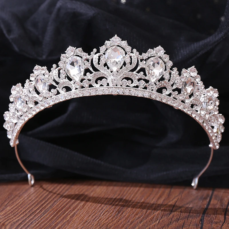 

Luxury Crystal Gold Queen Princess Bridal Crown for Wedding Hair Accessories Red Green Rhinestone Tiara for Women Diadem Jewelry