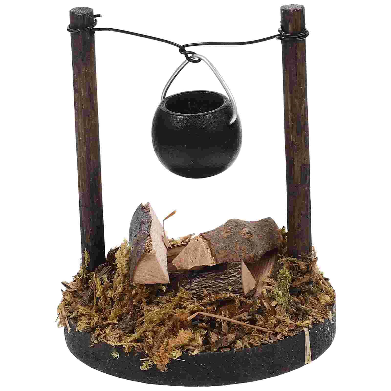 

Miniature Mini Camping Campfire Set Furniture Toys Garden Ornaments House Play Kitchen Model Cooking Tool Accessories Kids