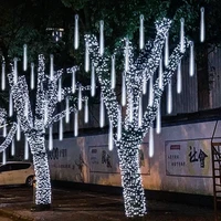 8 10 tubes led light outdoor meteor shower rain string lights street garlands for garden waterproof christmas tree decor