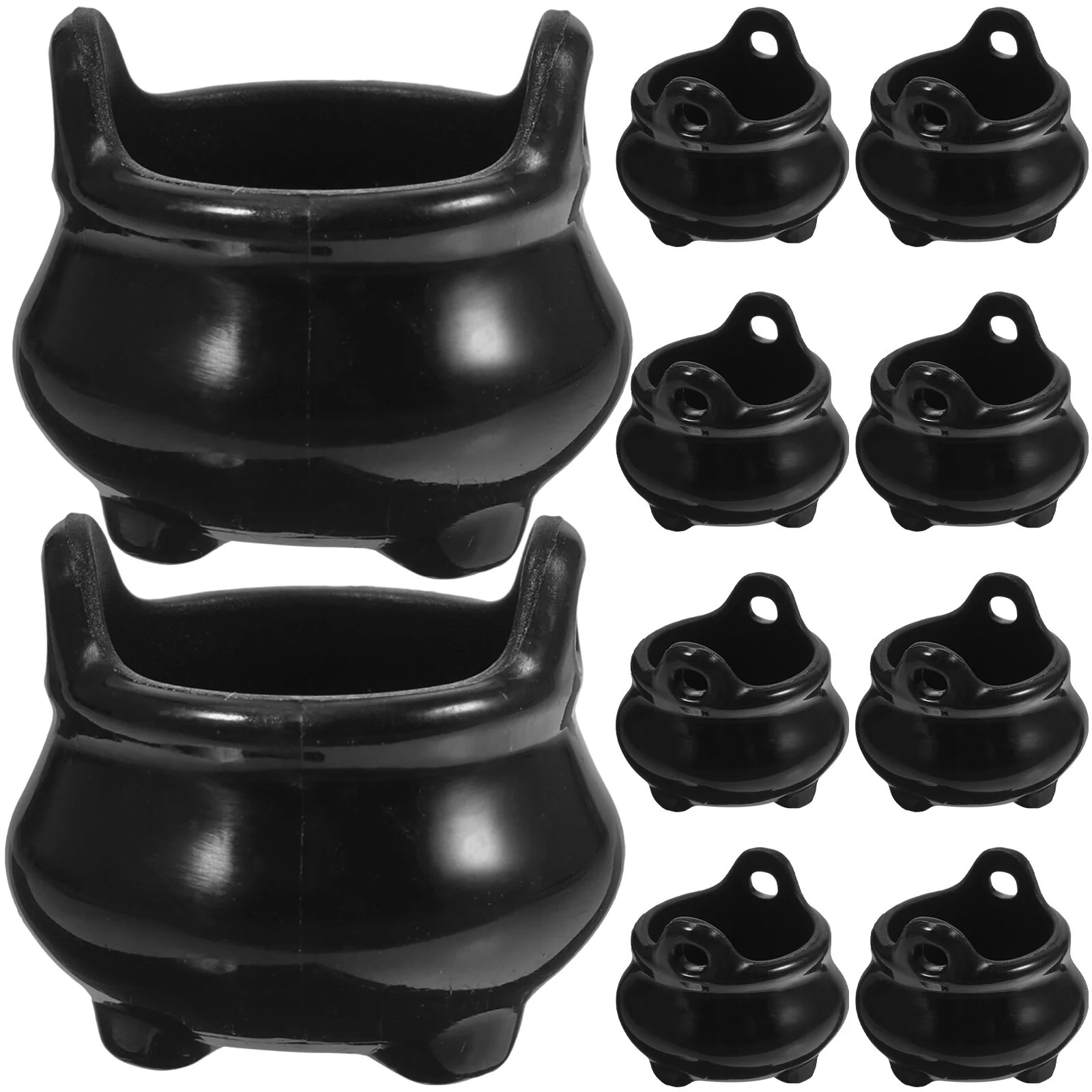 

10Pcs Mini Cauldron Pots Miniature Cauldron Kettles Pot Micro Landscape Plastic Cauldron