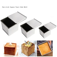 mini nonstick square loaf pan aluminized steel bread toast mold with cover cake baking pastry dessert making mould lid