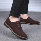 Мужские замшевые туфли в британском стиле, удобные дизайнерские кожаные повседневные туфли, броги, модная деловая обувь для отдыха для мужчин, большие размеры