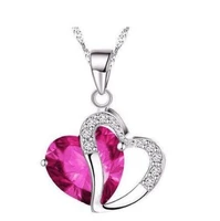 wangaiyao new fashion temperament natural amethyst pendant popular crystal necklace beautiful heart necklace pendant female