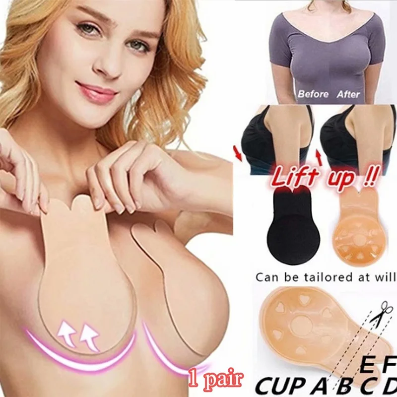 

1 Pair Self Adhesive Nipple Sticker Women Breast Petals Lift Nipple Cover Invisible Strapless Backless Stick on Bra Stickers