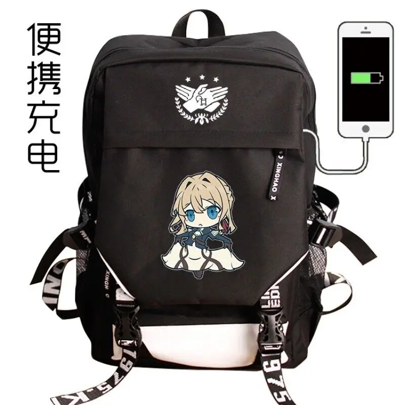 

Фиолетовый дорожный рюкзак Evergarden в стиле Харадзюку, школьная сумка, сумка для ноутбука, праздничный подарок A1