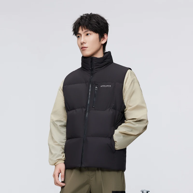 Мужской жилет BOSIDENG зимний теплый с воротником-стойкой утепленный пуховой 90%