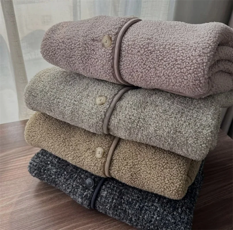 Женская осенне-зимняя теплая флисовая куртка с круглым вырезом верхняя одежда на