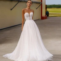 boho sweethear wedding dress with detachable sleeve a line beach backless bridal gown lace appliques zipper vestido de casamento