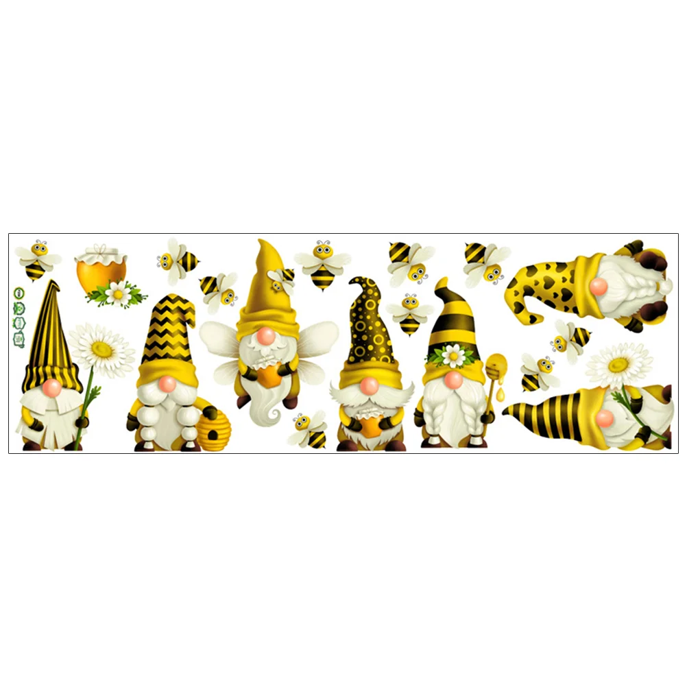 

Wall Sticker Window Decals Decal Gnome Stickers Room Decor Living Decoration Honeypot Honey Adhesive Faceless Clings Spring