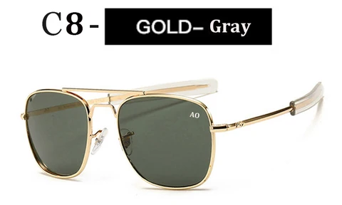 Солнцезащитные очки Мужские в стиле милитари, классические, в металлической оправе, в стиле авиатора, 52 мм