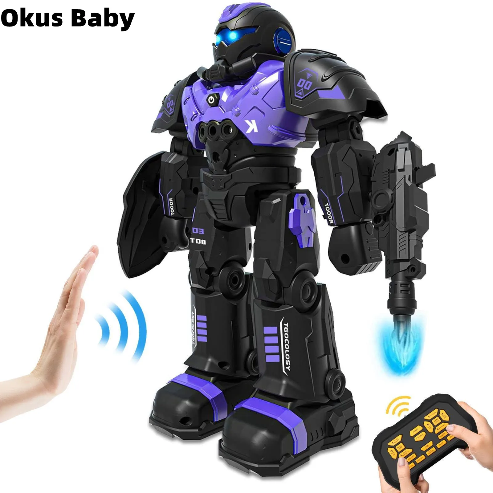 

2023 RC Robot Toys for Kids Remote Control Robocop Smart Programmable Gesture Sensing Remote Control Robots Intelligent Toy