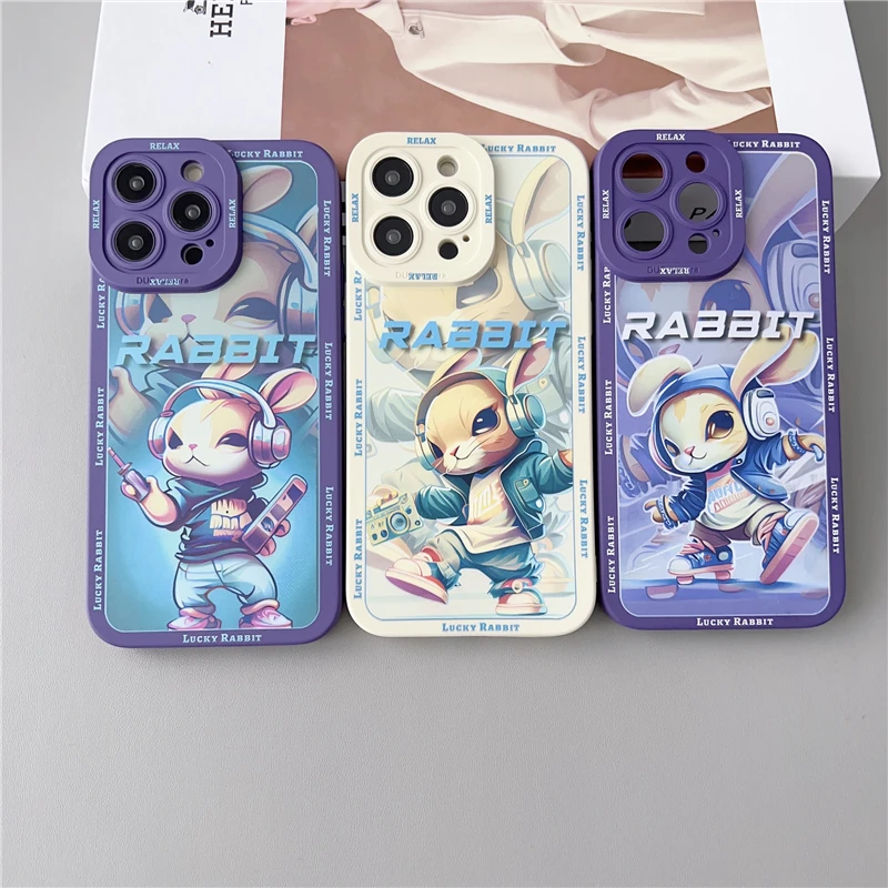 

Anime Fruit Rock Rabbit Naruto Kakashi Case for IPhone 11 12 13 14 Pro Max Plus Cartoons Phone Cover Back Shell Toy Gift
