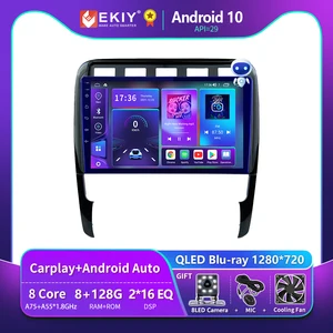 ekiy t900 for porsche cayenne i 1 9pa 2002 2010 car radio multimedia blu ray qled navi gps stereo auto android bt no 2 din dvd free global shipping