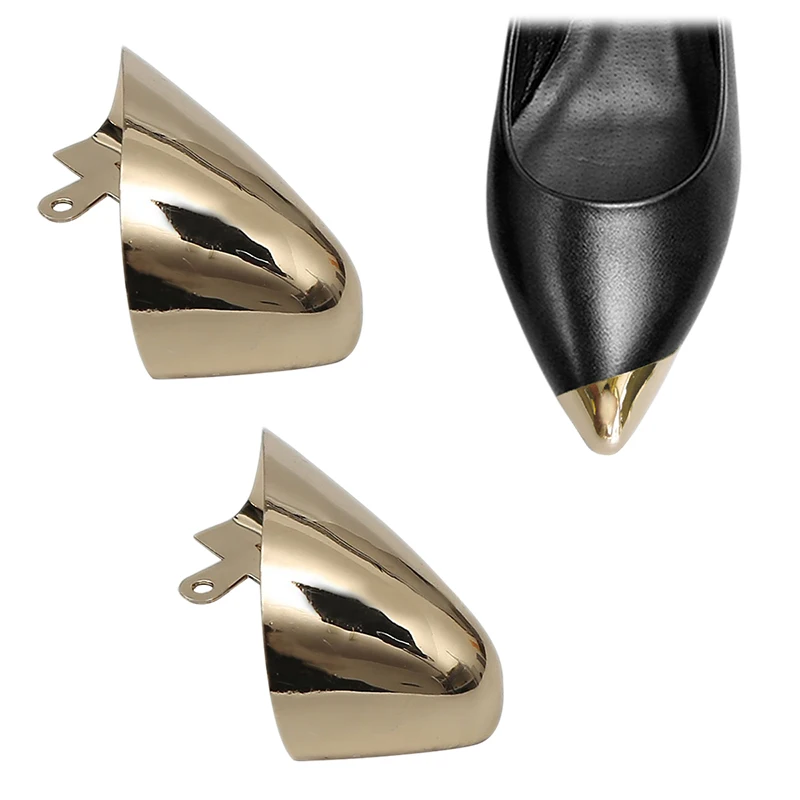 

2 пары золотых колпачков на высоком каблуке, съемный металлический защитный чехол, простые аксессуары для ремонта обуви, украшения для женщин