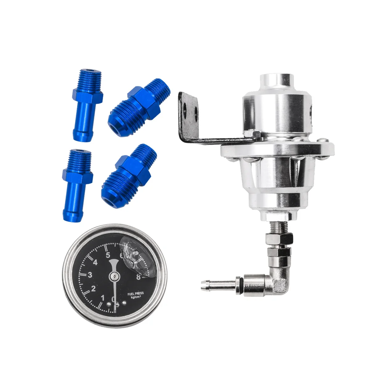 

Adjustable Fuel Regulator Fuel Booster Universal Pressure Regulator with Pressure Gauge Car Accessories,Silver