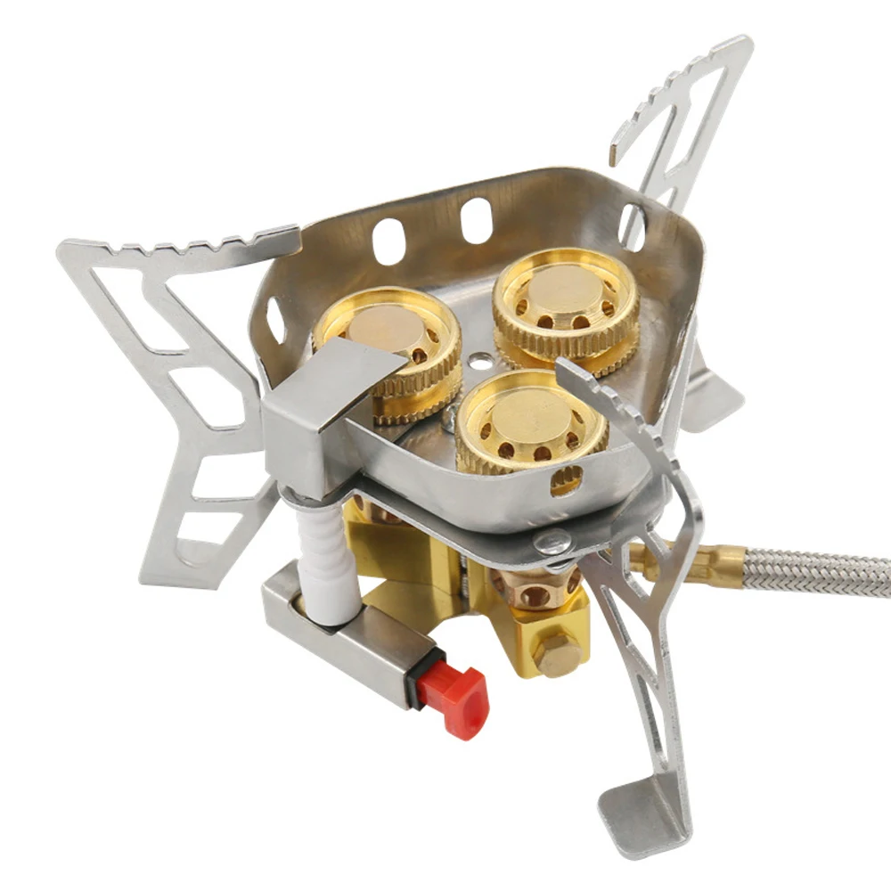 

Camping Wind Proof Gas Burner Outdoor Strong Fire Stove Heater Tourism Equipment Supplies Tourist Kitchen Survival Trips