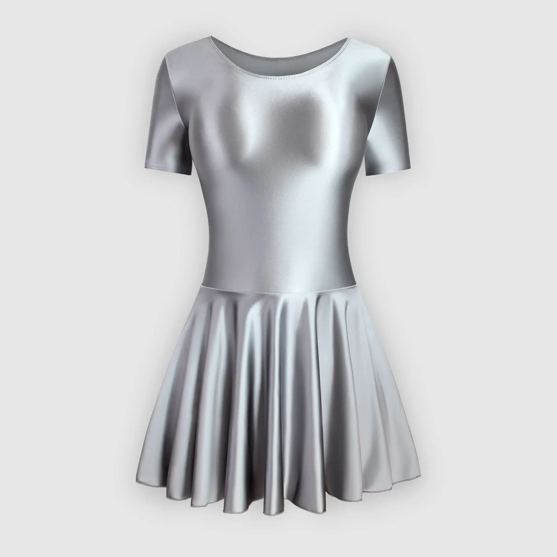 XCKNY Satin silky dress sexy tight sports Yoga swim ballet skirt  short sleeve umbrella dress glossy skirt party dress leotard