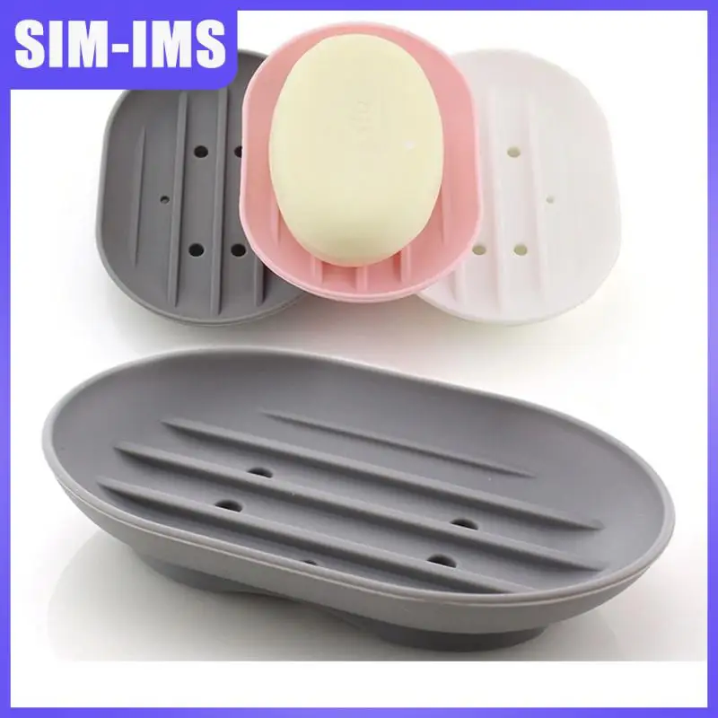 

Creativity Storage Soap Container Silicone Portable Soap Dish Rack Tray Soap Dry Drain Rack Flexible Soap Dish Plate Candy Color