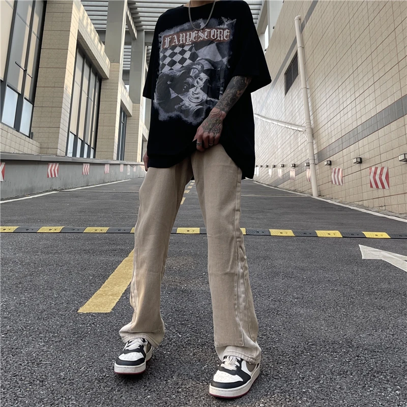 Men's Jeans Hip Hop Retro Straight Loose Denim Trousers Fashion Streetwear Men's Clothing Jeans Men Y2k Street Men's Clothing