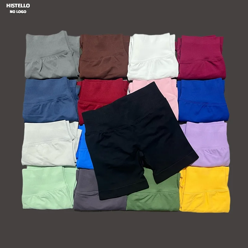 Фото HISTELLO спортивные шорты женские спортивные шорты Scrunch Booty фитнес байкерские короткие леггинсы для йоги для бега в тренажерном зале бесшовные леггинсы №1