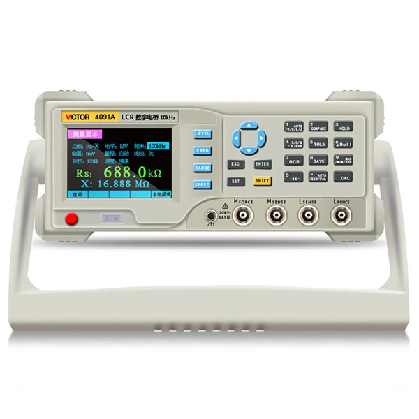

VICTOR 4091A 3.5 inch TFT 5 digit display desktop type digital lcr meter L 999H C 99999uF R 99.99Mohm electrical level 0.1-2V